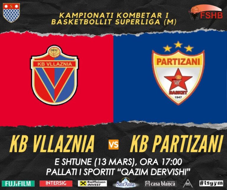 Basketboll Superliga e Basketbollit Meshkuj-Sot, ora 17.00, Vllaznia-Partizani në “Qazim Dervishi”