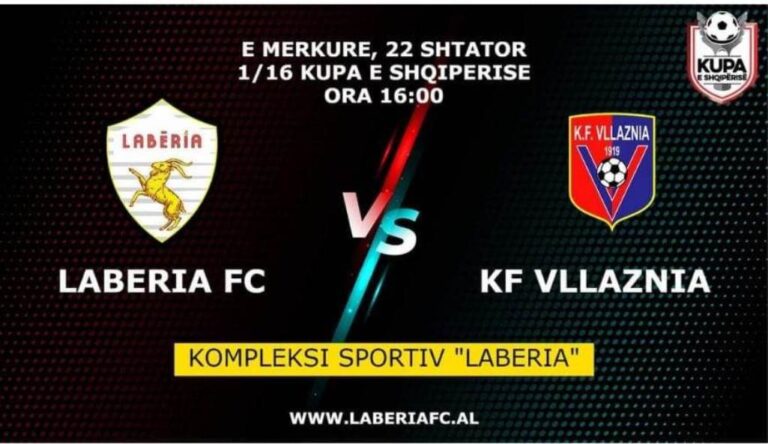 Futboll-Kupa e Shqipërisë/”Labëria”-Vllaznia”, të mërkurën ora 16.00, transmetim direkt  në FB