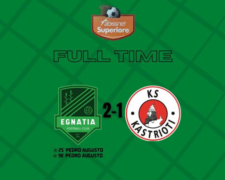 Egnatia-Kastrioti  2 me 1. Rrogozhinasit i falen dopietës së Pedro Augustos, gol në limitet e ndeshjes