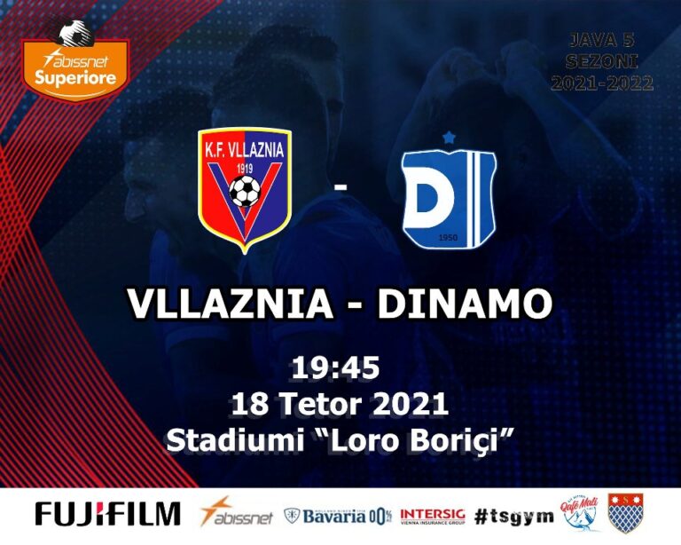 Vllaznia-Dinamo, të hënën, ora 19.45. Tekniku Brdariç në dilemë për formacionin e parë