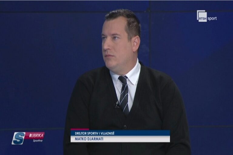 Drejtori sportiv i Vllaznisë, Matko Djarmati, në studion sportive të RTSH-së