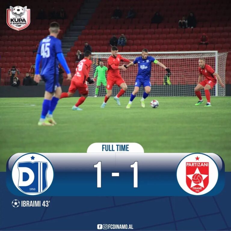Barazim në derbin kryeqytetas. Dinamo-Partizani 1-1 në sfidën e parë çerekfinale