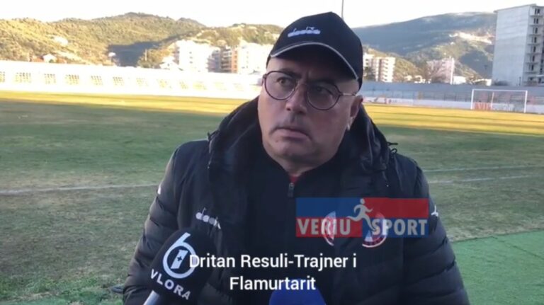 (Video) Trajneri vlonjat Dritan Resuli flet pas ndeshjes, Flamurtari-Vllaznia për Kupë(1-2)