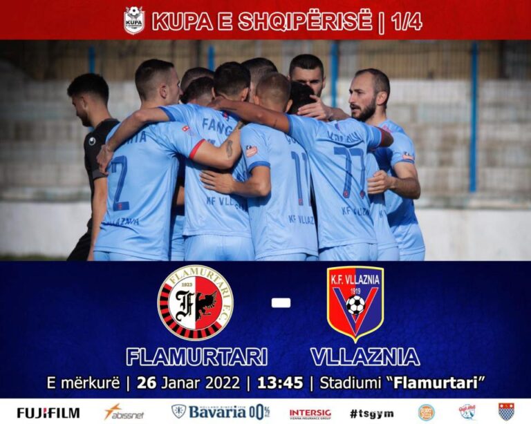 Kupa e Shqipërisë-Çerekfinalet/Sot, Flamurtari-Vllaznia dhe Egnatia-Laçi, ora 13:45
