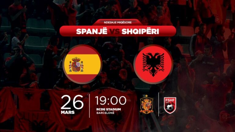 Spanjë-Shqipëri, miqësore më 26 mars ora 19.00 në stadiumin “RCDE” Barcelonë