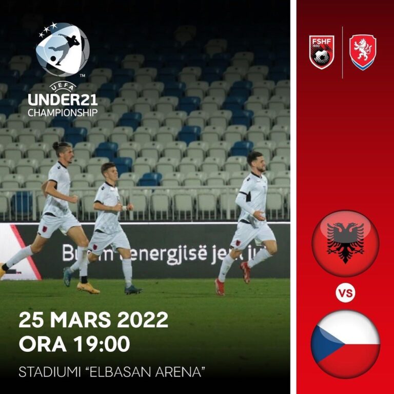 Shqipëria U21 sfidon sot Çekinë në “Elbasan Arena”