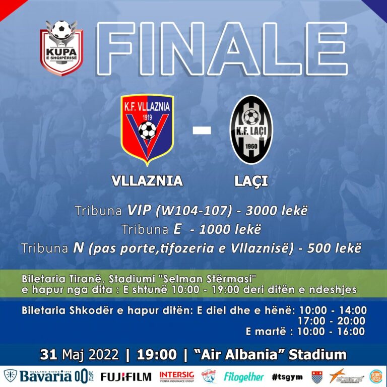 Biletat për ndeshjen finale të Kupës së Shqipërisë, Vllaznia-Laçi, shiten edhe në Shkodër