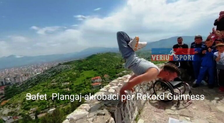 (Video) Shkodrani Safet Plangaj, me aftësi ndryshe, dhuron spektakël në Kalanë Rozafa. Prezantohet akrobacia aventuriere për rekord Guinness