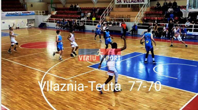 (Video)Basket Meshkuj-Vllaznia mund Teutën 77-70, të mërkurën gjysëmfinalja e parë meTiranën në Play Off