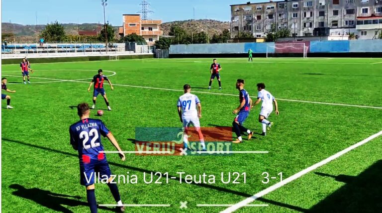 (Video) KK i Futbollit për U21-Vllaznia mund Teutën 3-1. 4 golat e ndeshjes kanë autorë shkodranët: Shimaj 2 dhe Musaraj të Vllaznisë dhe Uhejdi Hoxha për Teutën