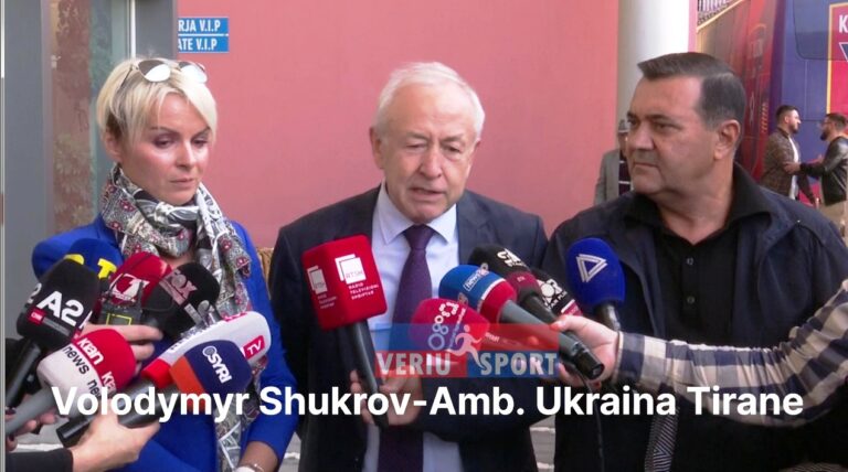 (Video) Ambasadori i Ukrainës në Tiranë, z. Volodymyr Shukrov, flet pas ndeshjes Vllaznia-Vorskla Krarkiv 2-1(Futboll Femra-Stadiumi “Loro Boriçi” Shkodër)