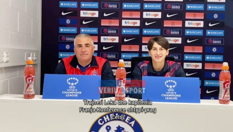 (Video) Futboll Femra-Trajneri Nikolin Leka dhe kapitenia Esmeralda Franja-Konferencë shtypi, pragndeshja Çelsi-Vllaznia