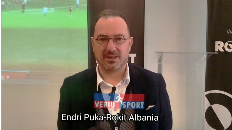 (Video) Përfaqësuesi i Kompanisë shqiptare-amerikane, Rokit Albania, Endri Puka, flet në ceremoninë e prezantimit të sponsorit të ri të KFF Vllaznia, Rokit Albania