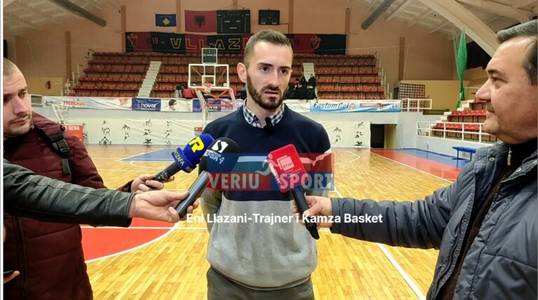 (Video)Trajneri i Kamza Basket, shkodrani Eni Llazani, flet pas fitores në transfertë me Vllazninë, 66-94 (Superliga basket M-Java e 8-të-26 nëntor 2022)