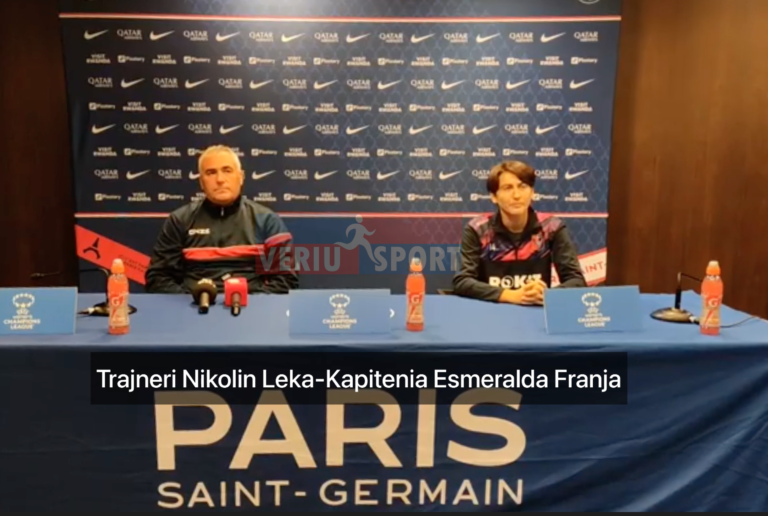 (Video) Trajneri Nikolin Leka dhe kapitenia Esmeralda Franja në konferencë shtypi. Pragndeshja PSG-Vllaznia. Uefa Women’s Champions League. E mërkurë, 23 Nëntor, 18:45, Stadiumi “Jean Bouin”, Paris
