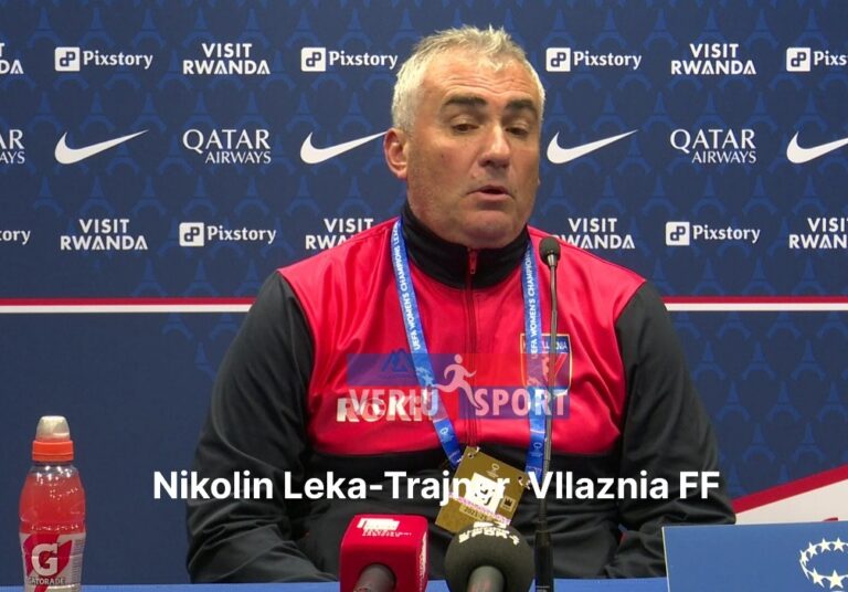 (Video) Trajneri shkodran futboll femra, Nikolin Leka, flet pas ndeshjes së Champions League, PSG-Vllaznia 5-0
