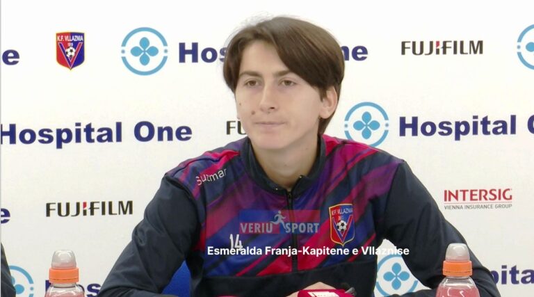 (Video) Kapitenia e Vllaznisë, Esmeralda Franja, në konferencë për shtyp-Pragndeshja Vllaznia-PSG(Paris)- “UEFA Womens’ Champions League”