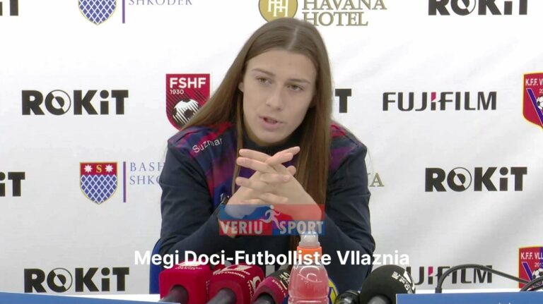 (Video) Golashënuesja e Vllaznisë dhe kombëtares kuqezi, Megi Doçi, flet në pragndeshjen, Vllaznia-Çelsi. “UEFA Women’s Champions League”(Të premten, ora 18:45, në “Loro Boriçi”.