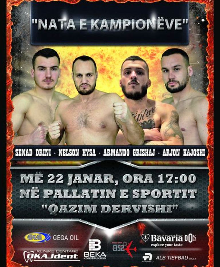 Boks Profesionist-“Nata e Kampionëve”, sot ora 17:00, në pallatin e sportit “Qazim Dervishi” të Shkodrës. Transmetim i drejtpërdrejt nga RTSH Shkodra dhe RTSH Sport.