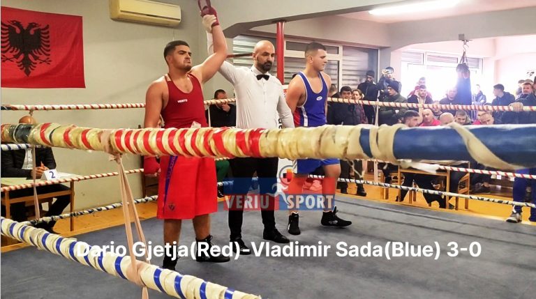 (Video) Boks-Ndeshja: Dario Gjetja i Besëlidhjes(Red)-Vladimir Sada(Blue) i Tiranës. Fiton Gjetja 3-0(K. Kombëtar U16-U18(Shkodër)