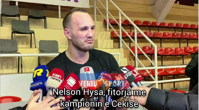 (Video) Kampioni Nelson Hysa, flet pas fitores me kampionin e Çekisë, Pavel Sour(Nata e Kampionëve në boksin profesionist-Shkodër 22 janar 2023)