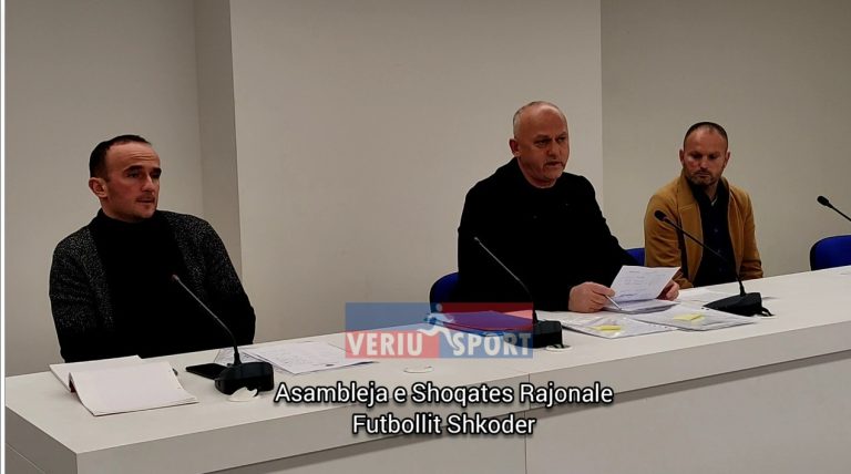 (Video) Mbyllen punimet e Asamblesë së Shoqatës Rajonale të Futbollit Shkodër. Pranohen 5 shoqata të reja futbolli. 1500 fëmijë, në 21 shoqata, garojnë çdo javë nga mosha 9-19 vjeç në Shkodër