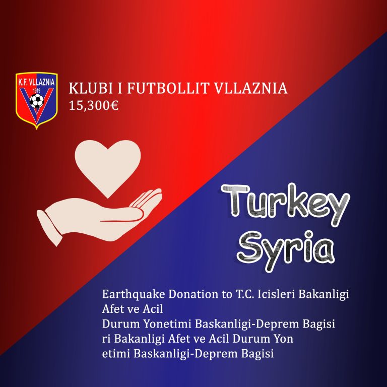 Solidariteti i tifozëve shkodranë për tërmetin në Turqi e Siri, KF Vllaznia bën publik shumën e mbledhur nga biletat e ndeshjes me Tiranën