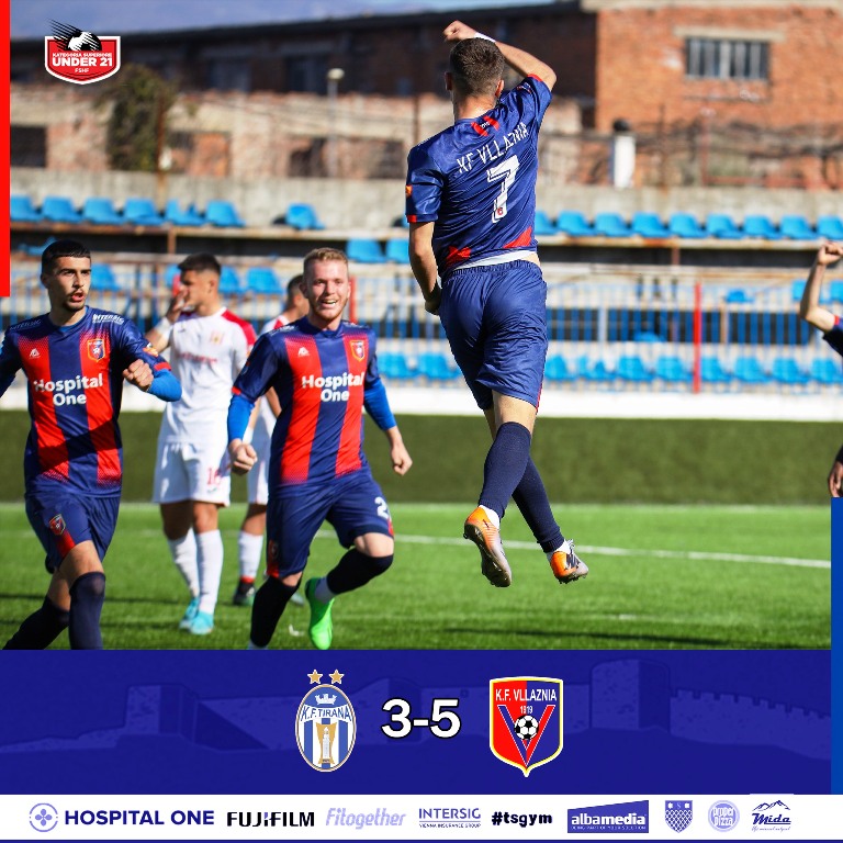 Superliga U21- Kuqeblutë mundin në transfertë Tiranën, 3-5. Spikat, Antonio Delaj me 3 gola, 2 të tjerët nga Pusi dhe Spahija