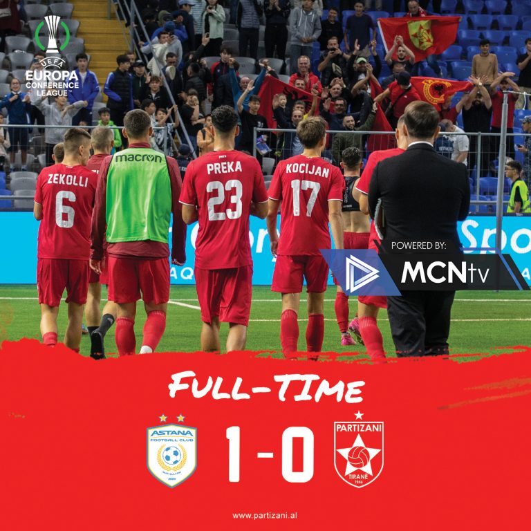 Conference League, Partizani humbet 1-0 takimin e parë në transfertë me Astanen, por shpreson ta përmbysë në ndeshjen e kthimit një javë më pas