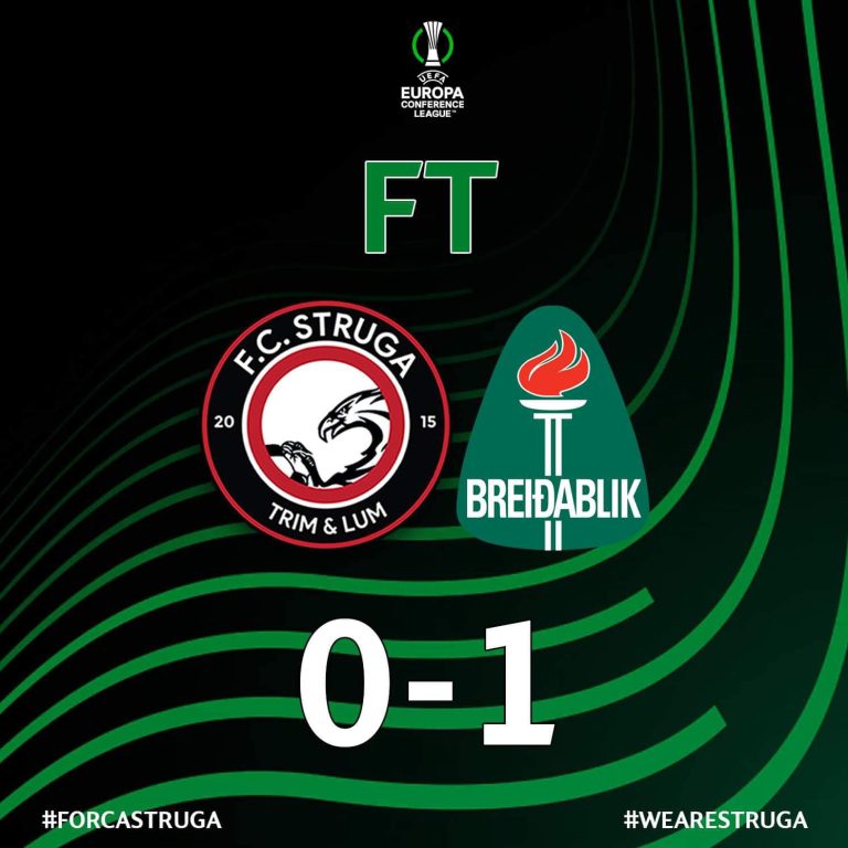 Hap i gabuar i Strugës, mundet 0-1 në shtëpi nga Breidablik. Kalimi në raundin e grupeve të Conference League vendoset javën e ardhme në Islandë