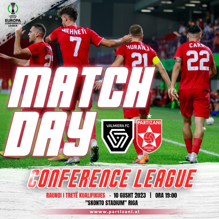 Liga e Konferences, turi i tretë. Valmiera-Partizani, sot ora ora19:00 në “Skonto Stadions” të Letonisë. Në fushë pritet nga minuta e parë edhe shkodrani i Partizanit Marçelino Preka