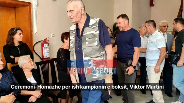 (Video) Respekti për ish kampionin e boksit, Viktor Martini. Trajneri i boksit, Zef Gjoni, ish boksierët Bes Gjetaj, Rafael Dabërdaku, përgjegjësi i sportit në Bashki Alban Hasani dhe trajneri i futbollit Edi Martini(nipi i Viktorit), flasin për figurën e ish kampionit Viktor Martini, ndarë nga jeta në moshën 80 vjeçare