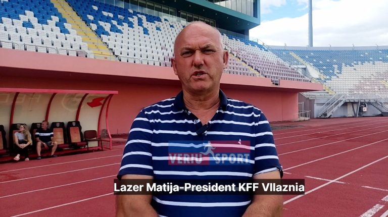 (Video) Presidenti i KFF Lazër Matija: Vllaznia është gati për ndeshjet eleminatore të Ligës së Kampioneve të Europës.  6-9 në stadiumin “Loro Boriçi” Shkodër