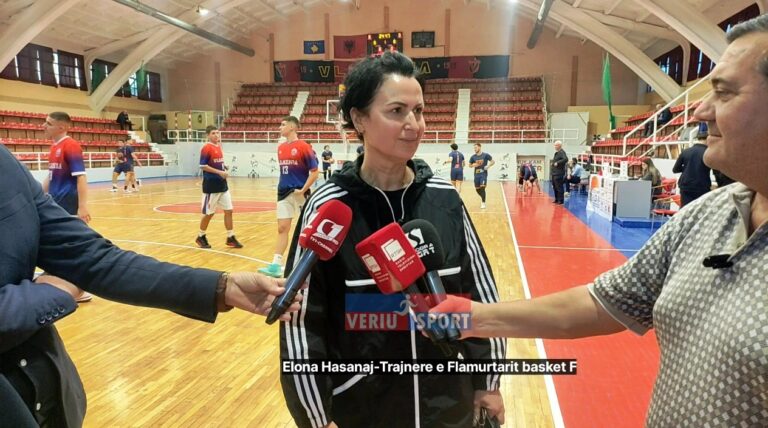 (Video) Fitoi me vështirësi ndaj Vllaznisë, trajnerja e Flamurtarit kampione basket femra, Elona Hasanaj, komplimenton skuadrën kuqeblu që luan me basketbolliste shkodrane