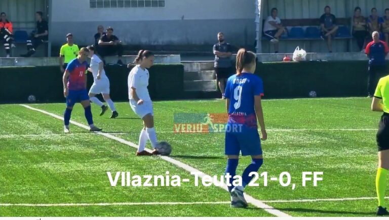 (Video) Fitore tenistike e Vllaznisë në futboll femra, mund 21 me 0 Teutën. Spikat Megi Doçi me 15 gola. Java e dytë e Superligës Futboll Fema