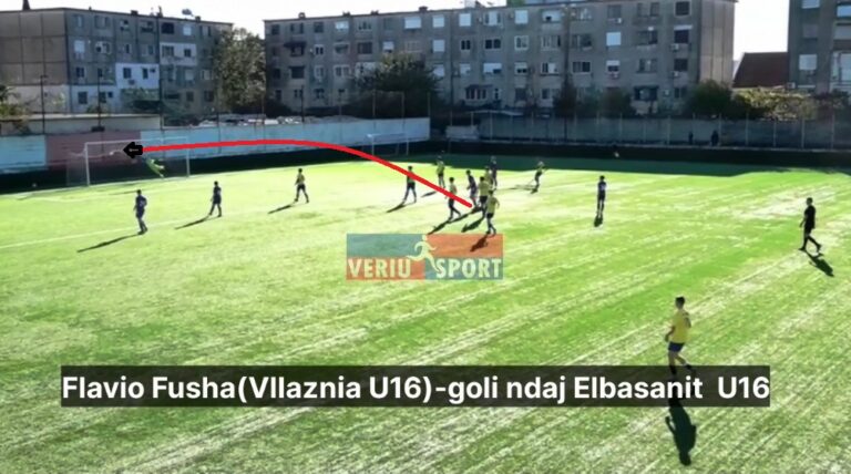 (Video) Supergol i sulmuesit kuqeblu, Flavio Fusha. Qëndërsulmuesi 1.90 m, që kërkon vemendje nga drejtuesit klubit kuqeblu. Vllaznia U-16, fiton thellësisht ndaj AF Elbasani, 5-0
