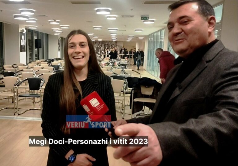 (Video) Megi Doçi, kapitene e Vllaznisë dhe e kombëtares kuqezi futboll femra, e kënaqur për çmimin e Gazeta “Shkodra Sport”-“Personazhi i Vitit 2023”,
