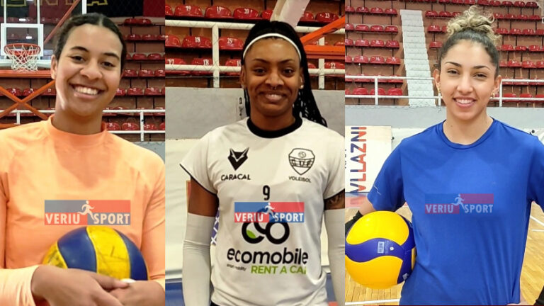 (Video) Ekskluzive-Merkato-Vllaznia e femrave vesh kuqeblu tre volejbolliste të huaja:  Olivia Saunders(Kanada), Manuela Sierra(Kolombi), Sthefany Benvinda(Brazil), gati për trajneren Nora Deda