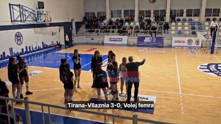 (Video) Volejboll Femra-Vllaznia nuk ia del në kryeqytet. Tirana e blinduar me të huaj në pankinë dhe stol, fiton në javën e 13-të