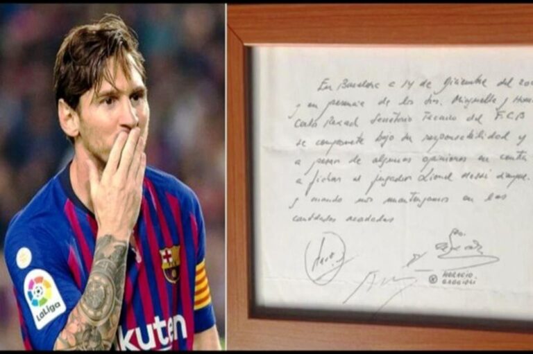 Leo Messi, del në ankand kontrata e parë nënshkuar në vitin 2000 kur ishte 13 vjeç. Çmimi 762,000 stërlina(890,000 euro)