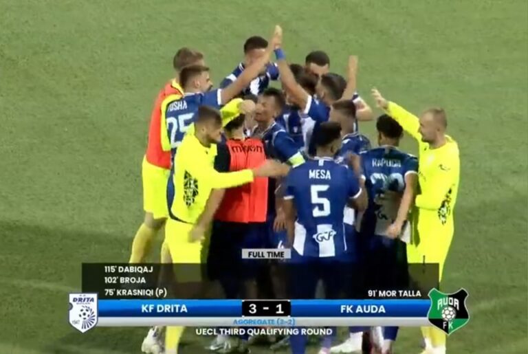 Conference League/ Drita e Kosovës kualifikohet në shtesë, eleminon Audas dhe kamlon në Play-Off