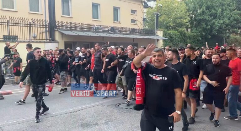 (Video) Atmosferë entuziaste e tifozëve kuqezi në pragndeshjen, Shqipëri-Gjeorgji