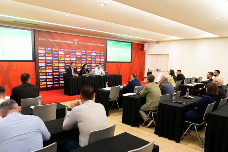 (VIDEO) FSHF MIRËPRET SHOQATËN E KLUBEVE EUROPIANE NË “SHTËPINË E FUTBOLLIT”, ORGANIZON TAKIM ME KLUBET SHQIPTARE