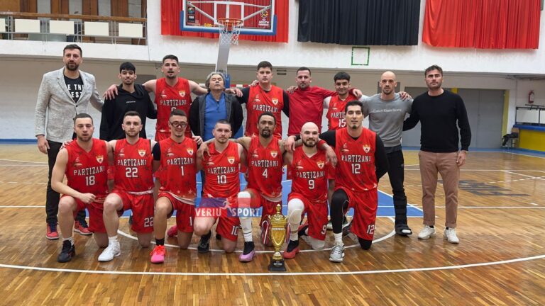 (Video) Elbasan /Basketboll    –    Partizani në baskeboll për meshkuj shpallet kampion  dhe rikthehet në Superligë     –     Nga Fatmir Popja