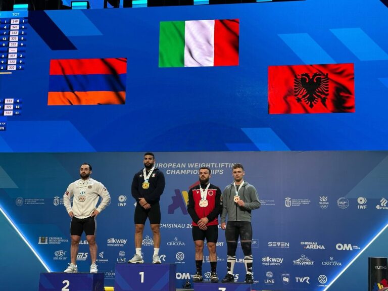 Peshëngritje-Kampionatit Europian për të rritur në Kisinau të Moldavisë. Kristi Ramadani, dy medalje të bronzta. Erkand Qeimaj, i katërti në dy garësh