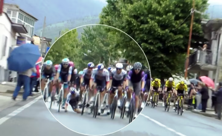 Çiklizëm-Probleme në etapën e gjashtë të Giro d’Italia. Terreni rrëshqitës, përplasje dhe dëmtime masive të garuesve