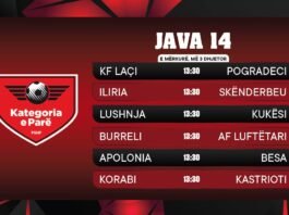 Kategoria e Parë / Ndeshjet e javës së 14-të luhen të mërkurën