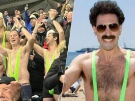 Hoqën rrobat dhe mbetën vetëm me rripat jeshilë që mbulonin pjesët intime, policia lokale e Astanas, dënoi tre tifozë belg me 5 ditë burg për prishje të rendit publik