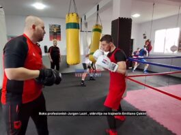 (Video) Prag Turneu “Grushti i Hekurt”, 5 herë kampioni olimpik, Jurgen Lazri, debuton përballë kampionit të Turqisë. Trajneri Emiliano Çekini, beson shumë tek aftësitë e boksierit të tij