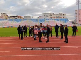 (Video) Stadiumi “Loro Boriçi”, inspektohet nga UEFA dhe FSHF. Merren masat për organizimin e finaleve të Kampionatit Europianin U21(Qershor 2027)